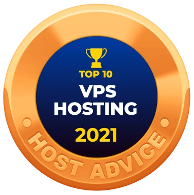 Hostomy Top 10 VPS Hosting 2021 Award by HostAdvice